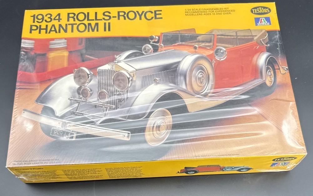 Testors Italeri 1934 Rolls Royce Phantom II Model Kit Vintage, Sealed