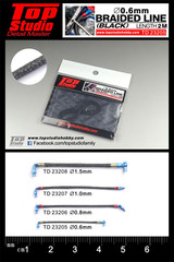Top Studio 0.6mm braided line (black) 2 Metres – Detail-Up Item # TD23205