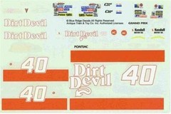 Blue Ridge #40 Dirt Devil Grand Prix-Kenny Wallace Nascar decal