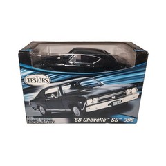Testors 1968 Black Chevy Chevelle SS 396 Silver Series Metal Model Kit 2010