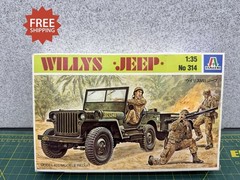 Vintage Italeri Willys Jeep 1/4 Ton Utility Truck 1:35 Plastic Model Kit #314