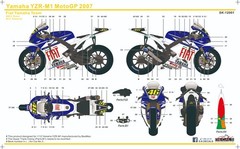 SK Decals 1:12 Scale Fiat Yamaha YZR-M1 Moto GP 2007 Decal Sheet #SK12001 Rossi