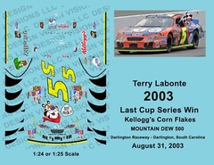 2003 #5 – 1:24 Darlington Southern 500 – Terry Labonte last Cup win
