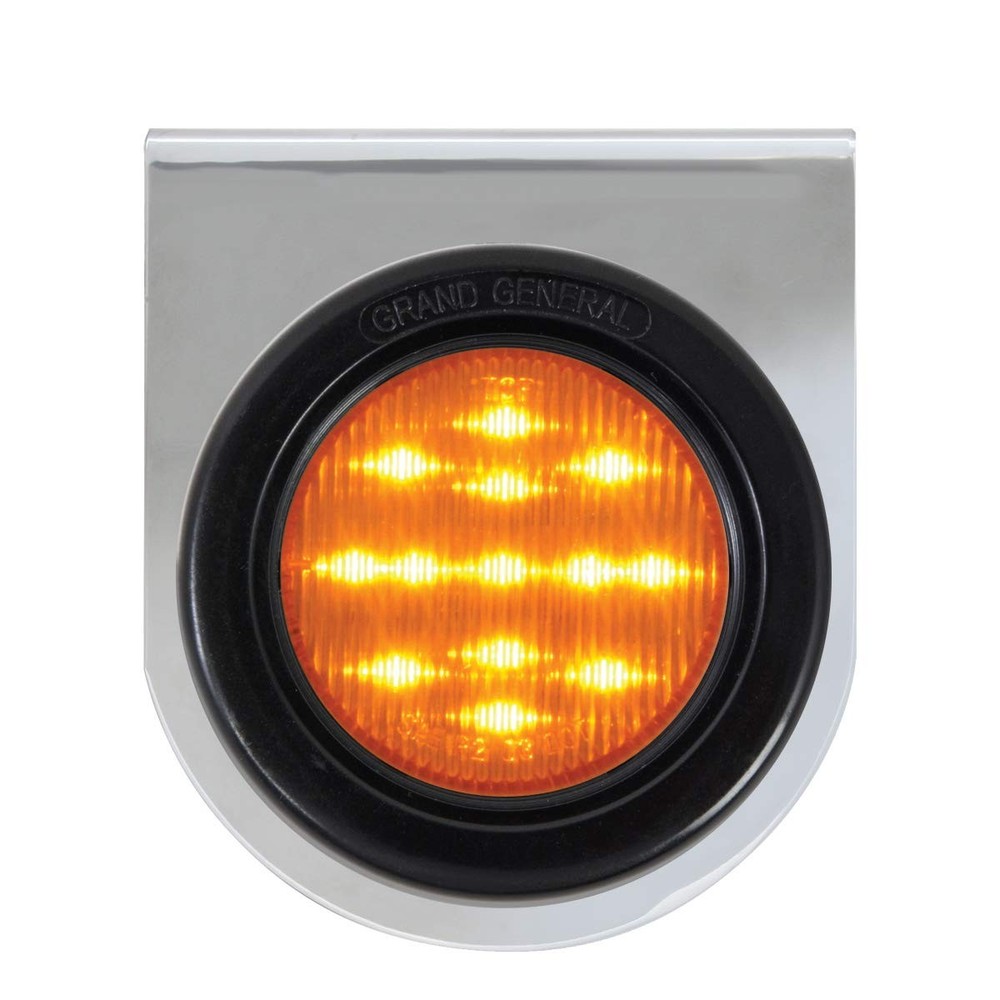 Gg Grand General 86740 Chrome L Bracket 2 Inches Amber Marker Led Light