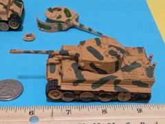 German 3- Tiger Tanks , painted WW2, AFRIKA KORPS, UNKNOWN MAKER, VINTAGE