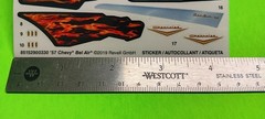 Stickers 57 1957 Chevy Bel Air 1/25 Decal Sheet Panel Trim Gold Emblems Flames