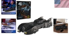Retro Batmobile 3D Model Kit, DC Batman Collectible Puzzle, Desk Decor, 202 Pcs