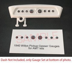 1940 WILLYS PICKUP COCA-COLA GASSER GAUGE FACES for 1/25 scale AMT kits—PLS READ