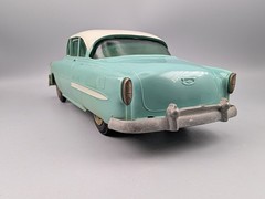 1954 CHEVROLET 2 DOOR BELAIR 1/25 scale – PROMO / BANK–TURQUOISE / INDIA IVORY