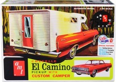 1965 Chevrolet El Camino with Camper 3-in-1 Kit 1/25 Scale Skill 2 Model Kit AMT