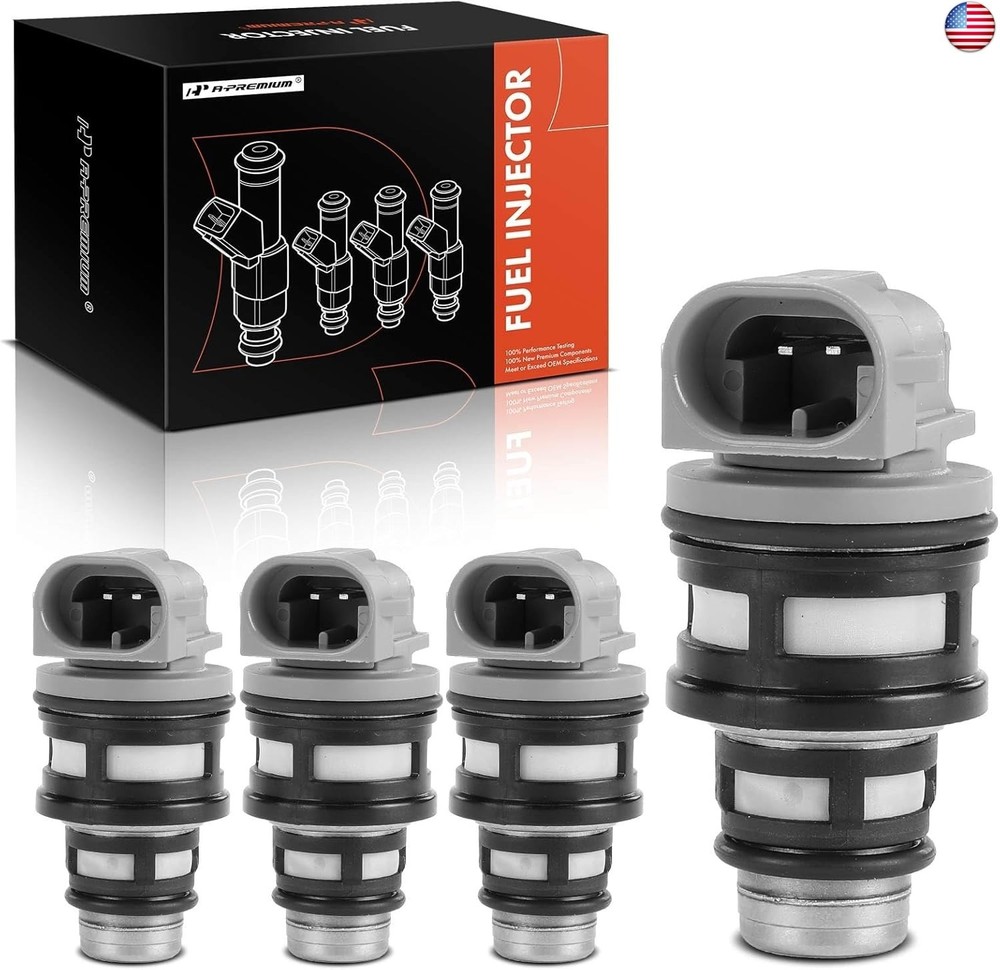 A-Premium Set of 4 Fuel Injectors Compatible with Chevrolet Beretta, Cavalier,