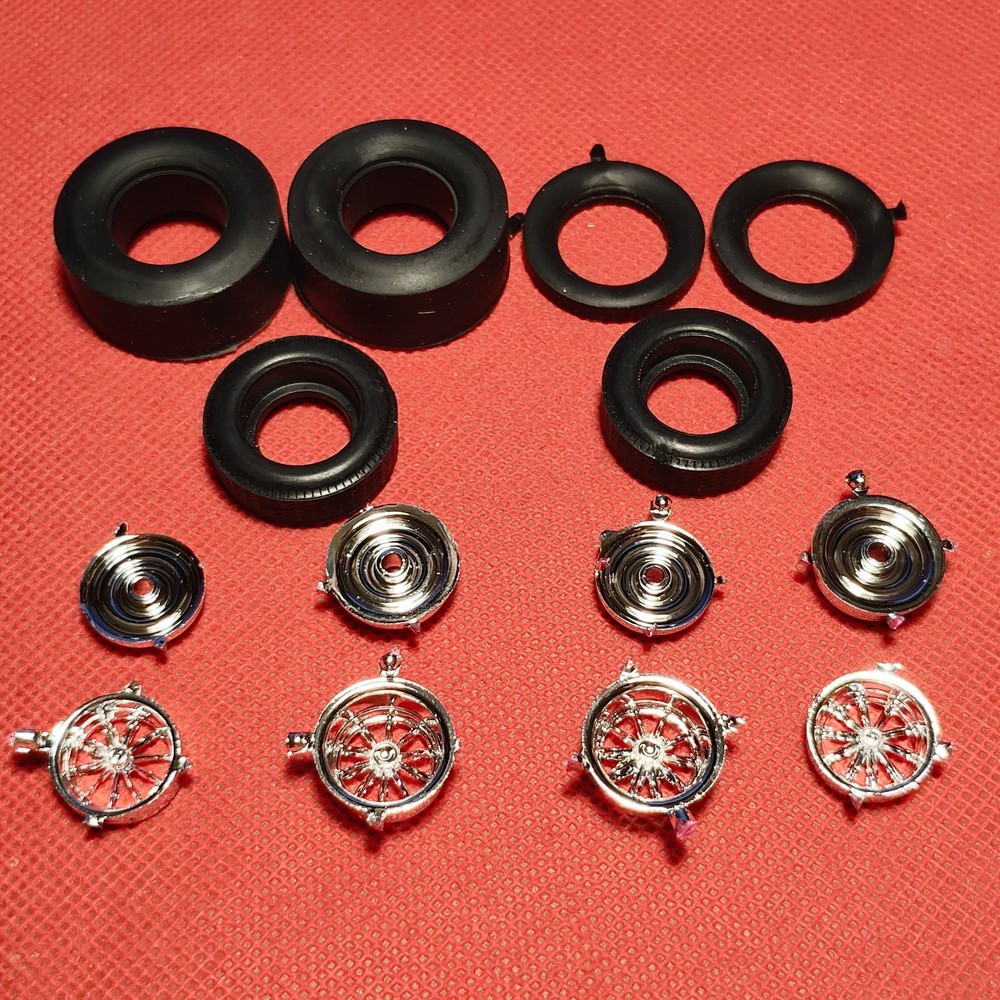 Wheels Tires Slicks Pie Wagon 1:24 Scale Model Car Part Atlantis