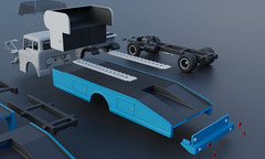 ABS-LIKE RESIN 3D PRINTED 1/18 1972 FORD C-700 RAMP TRUCK FULL KIT HAULER