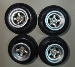 HIGHLY DETAILED CHROME WIRE WHEELS KNOCK OFFS BLACK WALL SHELBY COBRA 427 S/C