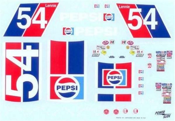 Powerslide #54 Pepsi Laguna Lennie Pond 1/25 Nascar decal