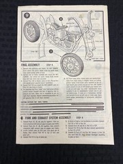 Revell Triumph Custom Show Bike H-1230 Chopper Instructions 1964 Original Manual