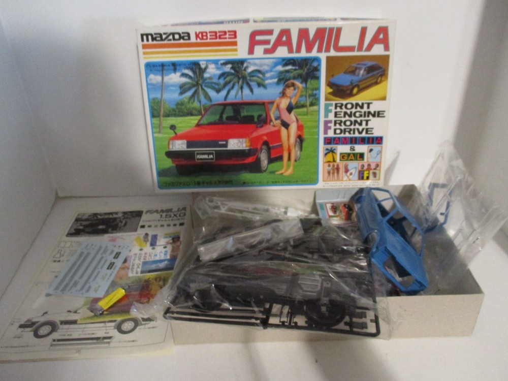 Nitto Mazda KB323 Familia & Gal Girl Model Kit 1980’s 1:24 Sc Complete Unbuilt