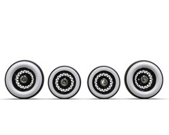 1:10 22” Wire Wheesl With Tall Big And Little Whitewall Tires (12mm Hex)
