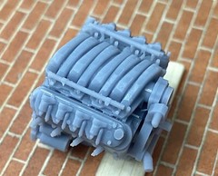 Resin Chevy LS3 engine for scale model cars, 1/24 1/25