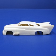 JFSL10 H:O ’49 Merc Super Pro Mod open wheel well resin slot car J Flintstone