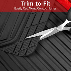 Heavy Duty Rubber Car Mats Metallic, Aluminum Film All Weather Floor Mats Waterp