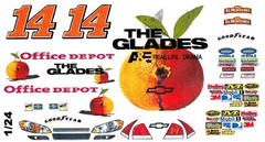 #14 Tony Stewart GLADES 2011 1/24th Scale Nascar Waterslide Decals
