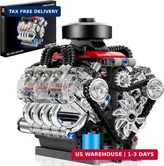 Mould King Mini V8 Engine Kits That Runs, Build Your Own Visible Car Motor, Phys