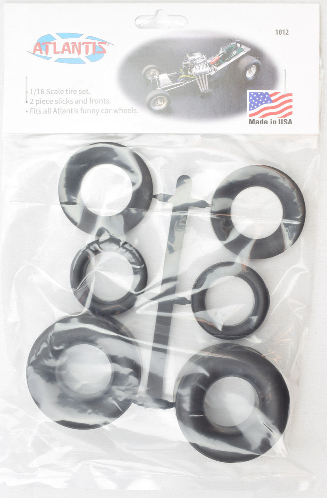 Atlantis 1:16 Funny Car Rubber Tire Set – For Atlantis & Revell Kits 1012