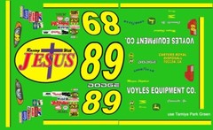 #89 Morgan Shepherd Racing with Jesus 1/18th Scale Waterslide Decal
