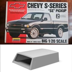 1:20 Chevy S-Series Bed Topper with no side windows. Model kit not included.