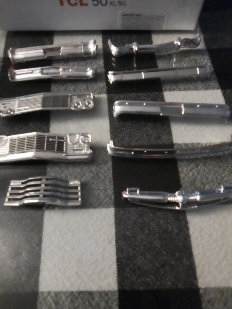 Chrome Silver Plastic Automotive Model Kit Parts Lot – Bumpers, Grilles