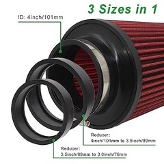 3 3.5 4 inch Cold Air Intake Filter 76mm 89mm 101mm Performance Cone A-4in-Red