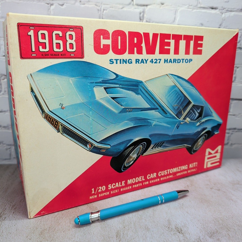 Vintage MPC 1968 Corvette Sting Ray 427 Hardtop 1/20 Partial Build