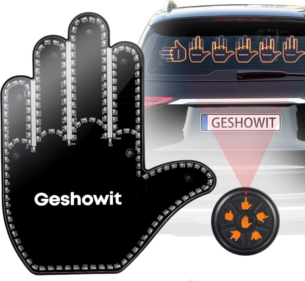 Car Accessories for Men – Car Finger Light with 6 Gestures Remote – Show Your Fe