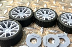 Resin 21/20 Inch: “Dodge Challenger Hellcat” Model car Wheels/Tires 1/24 scale