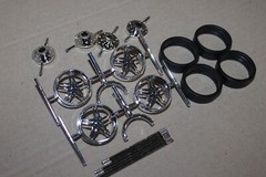 STAR DOUBLE SPOKE scale model wheels rims with TIRES brake discs metal axles