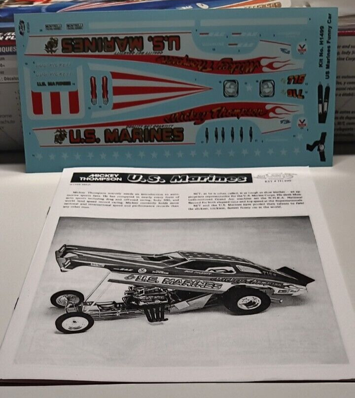 Decal Sheet Instruction 1/16 Mickey Thompson US Marines Grand Am Funny Car