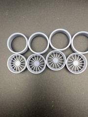 1/25 Scale Resin 26 Inch Model Car Wheel Set