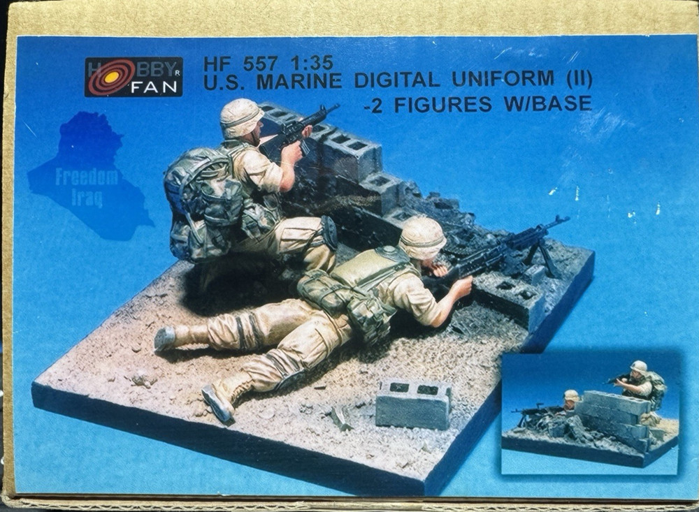 Hobby Fan 1/35 HF-557 US Marine Digital Iniform (II) – 2 Figures w/Base