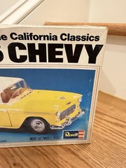 Partially assembled Revell ’55 Chevy California Classic Kit