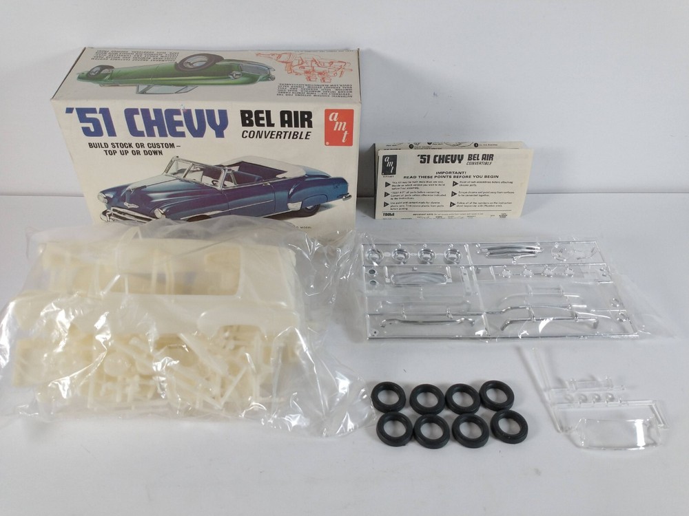 ’51 Chevy Bel Air Convertible AMT 1:25 Model Kit # T272 Sealed Parts Bags