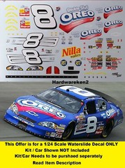 NASCAR DECAL # 8 OREO DOUBLE STUF 2006 BGN MONTE CARLO MARTIN TRUEX JR 1/24