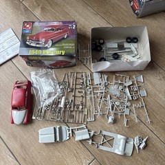two 1:25 scale plastic model kits- ‘49 Mercury and ‘69 Shelby GT-500