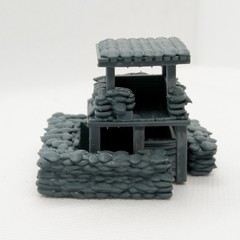 SST144123 1/144 Miniature Scene Bunker With Watchtower Sandbags Vietnam War Era