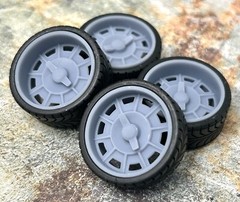 1/24 Scale: 24-Inch “C1” Wheels And Tires; Resin;1/25