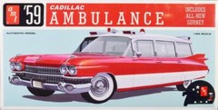 Skill 2 Model Kit 1959 Cadillac Ambulance with Gurney Accessory 1/25 Scale Model