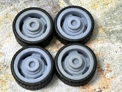 1/24 Scale: 24-Inch “Ford F100 Eluminator” Wheels And Tires; Resin
