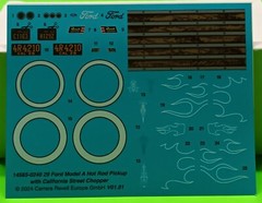 29 Ford Model A Pickup 1/25 California Street Chopper Waterslide Decal Sheet