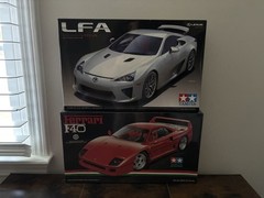 Tamiya 1/24 Ferrari F40 & Lexus LFA Car Model Kits – Unassembled