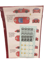 250P 1963 LeMans, Sebring Winner 1/32 Waterslide decals by Starfighter 3003